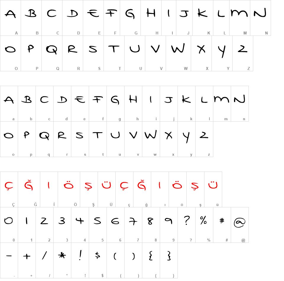 DJB Rubia's Tiny Print font